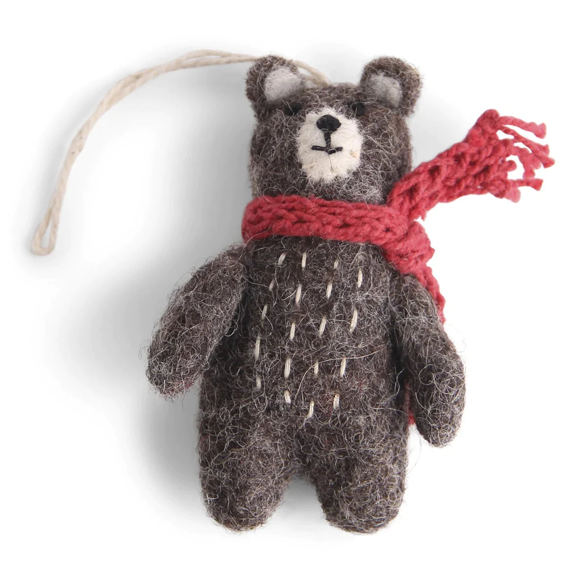 Felt Christmas Decorations - Teddy Bear Pair